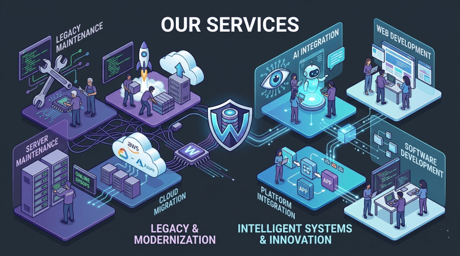 Legacy systems, infrastructure, and modern AI-enabled enterprise services